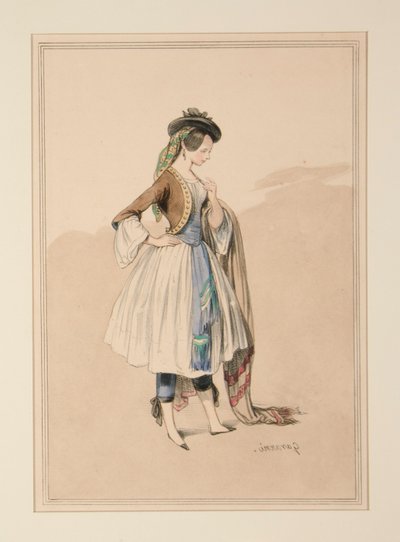 COSTUME DE GAVARNI, uitgevoerd door Moreau door Paul Gavarni