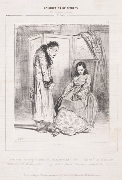 Fourberies de Femmes: En matière de sentiment, 1842 door Paul Gavarni