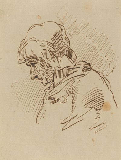 Hoofd van een Vrouw door Paul Gavarni