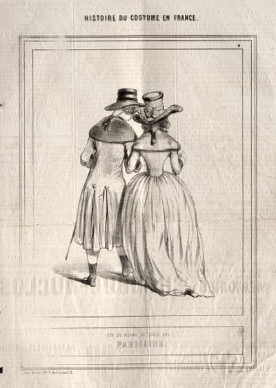 Geschiedenis van het Kostuum in Frankrijk: Parijzenaars door Paul Gavarni