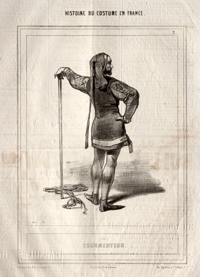 Histoire du Costume en France: Tourmenteur, 1843 door Paul Gavarni