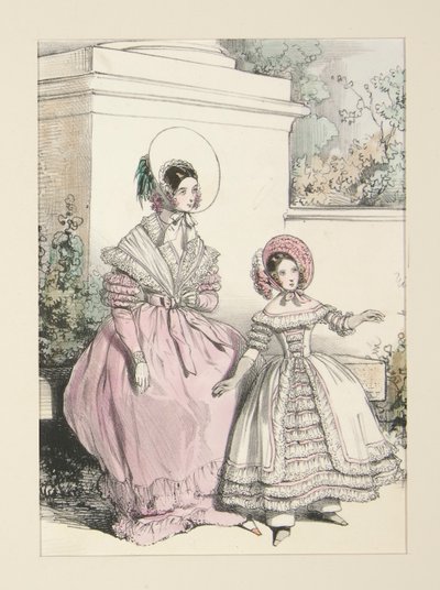 JULI 1838. Jurk in mousseline de Surate. door Paul Gavarni