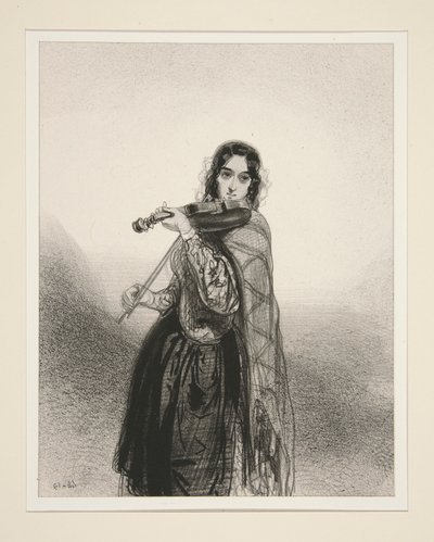LA CHANTEUSE DES CAFES. door Paul Gavarni