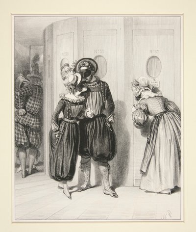 De gang van de loges om middernacht door Paul Gavarni