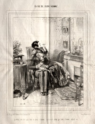 La Vie de Jeune Homme, 1842 door Paul Gavarni