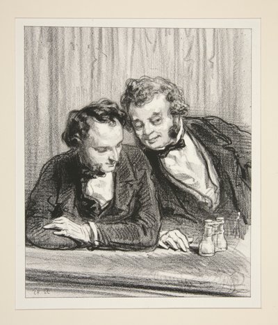 De minnares van wie? - Van Savinien. - Wiel van Savinien! door Paul Gavarni