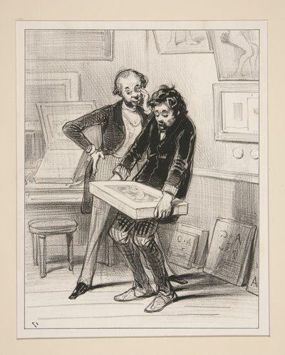 Het atelier van de lithograaf door Paul Gavarni
