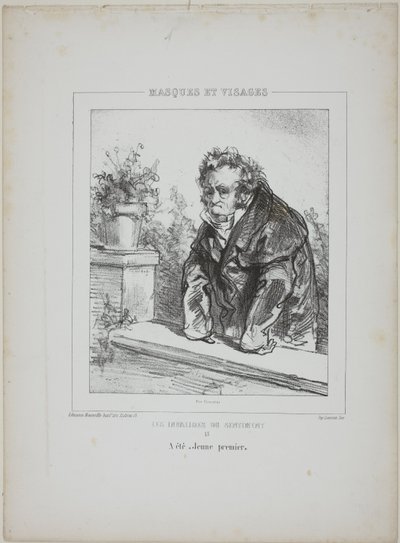 Les Invalides du Sentiment (De Invaliden van het Sentiment): Was een "jonge hoofdrolspeler". door Paul Gavarni
