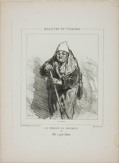 Les Invalides du Sentiment: Ze speelde de rol van Zaïre door Paul Gavarni