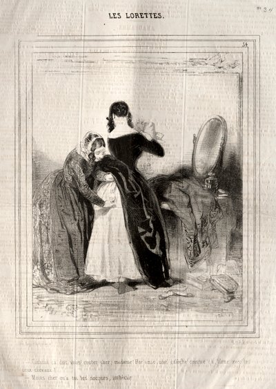 Les Lorettes, 1842 door Paul Gavarni