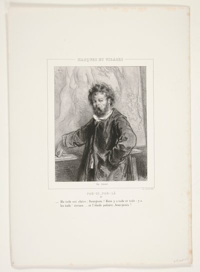 Ma toile est chere, bourgeois! Mais y a toile et toile: y a les toile ecrues door Paul Gavarni