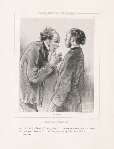 Masques et Visages: Par-ci, Par-la door Paul Gavarni