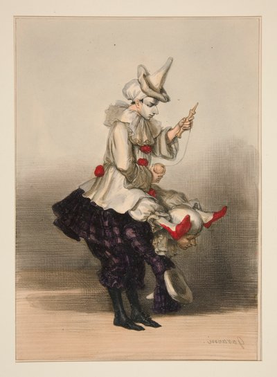 PAILLASSE ET PIERROT door Paul Gavarni
