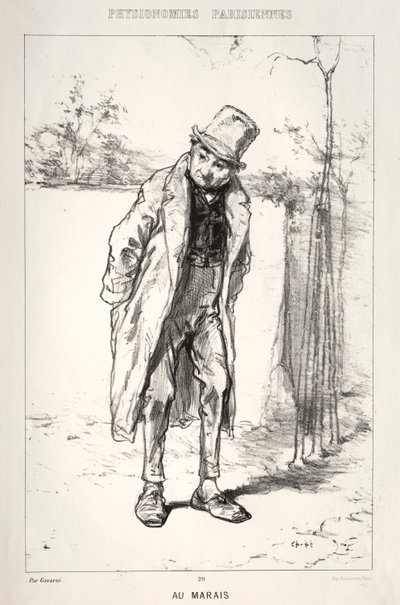 Physionomies Parisienne: Au Marais, 1869 door Paul Gavarni