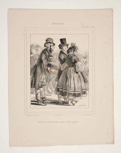 Prete un peu ta voleuse, vieux, pour un leger galop door Paul Gavarni