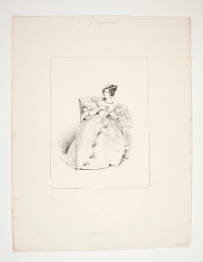 BALJURK. Jouenne Kapsel, Nattier Bloemen. door Paul Gavarni