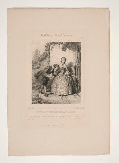 Rousseau en Mademoiselle Galley door Paul Gavarni