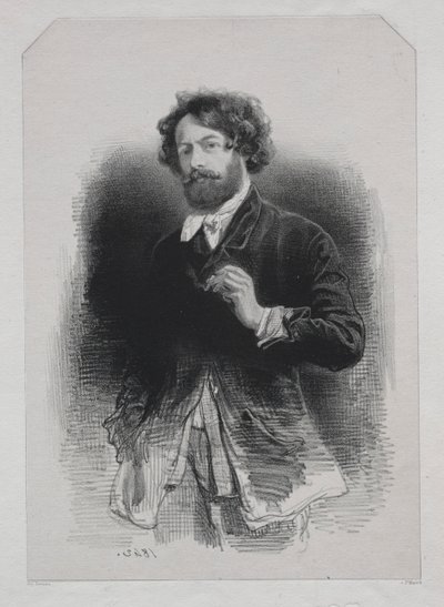 Zelfportret, 1842 door Paul Gavarni