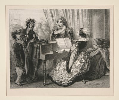 UN BAL COSTUME. door Paul Gavarni
