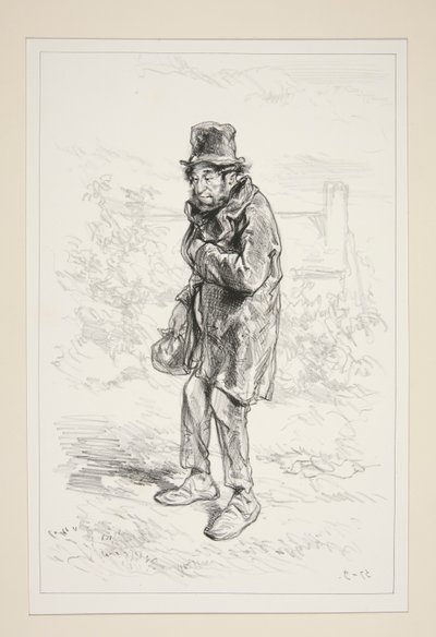 UN MARCHAND DE CRAYONS toujours au-dessus de ses petits affaires. door Paul Gavarni