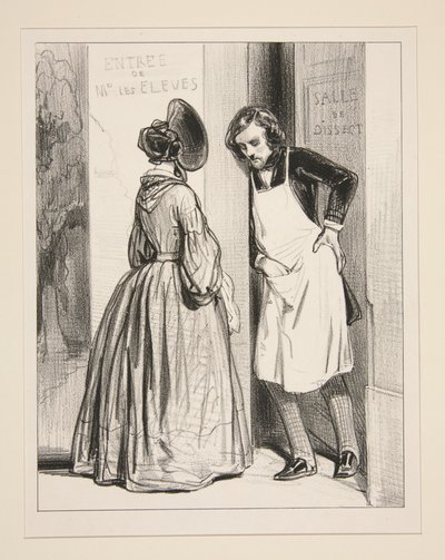 Al acht maanden, Auguste, belooft u mij een manteltje... door Paul Gavarni