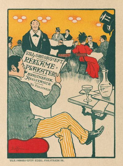 Meesters van de Poster: Poster voor Tentoonstelling van Artistieke Posters van Wilhelm Søborg, ca. 1895 door Paul Gustav Fischer