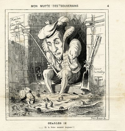 Karikatuur van Charles IX in Le Charivari door Paul Hadol