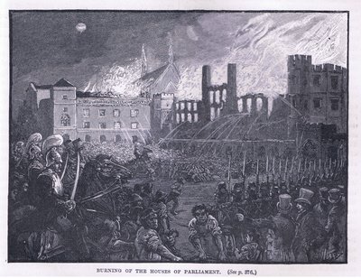 Brand van de Parlementsgebouwen 1834 door Paul Hardy