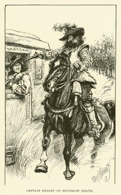 Kapitein Dudley op Hounslow Heath (gravure) door Paul Hardy