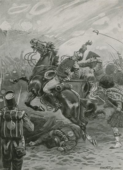 De dood van Sir Edward Pakenham in de Slag bij New Orleans, 1814 door Paul Hardy