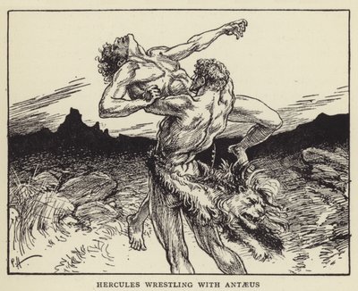 Hercules worstelt met Antaeus door Paul Hardy