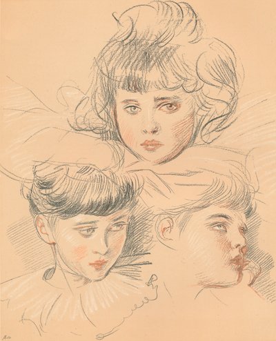 Een schets voor een portret van kinderen, ca. 1897 door Paul Helleu
