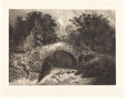 Een brug in Auvergne (Un pont en Auvergne) door Paul Huet