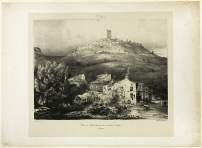 De Toren van Mont-Perrou, Gezien vanaf de Oevers van de Allier (Auvergne) door Paul Huet