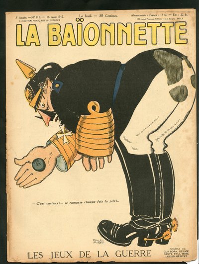 Omslag van "La Baionnette", Satirisch in Kleuren door Paul Iribe