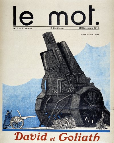 David en Goliath: vergelijking tussen Franse en Duitse artillerie - door Paul Iribe, in 