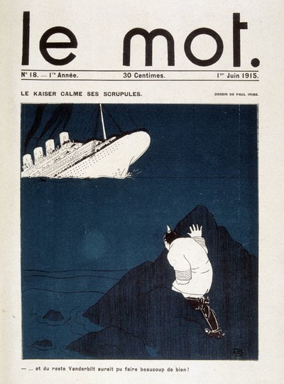 De keizer kalmeert zijn gewetensbezwaren (torpedo van de Lusitania) - in 