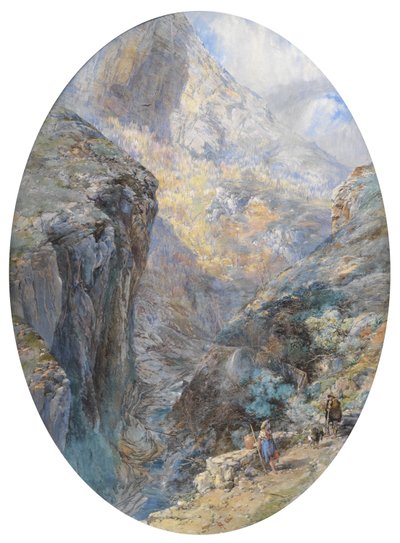Bij Amalfi, La Vallée des Moulins, 1864 door Paul Jacob Naftel