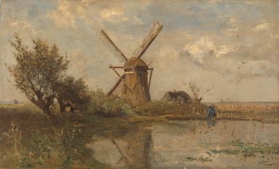 Molen aan een vijver door Paul Joseph Constantin Gabriël (signed by artist)