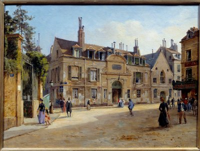 Zicht op het voormalige Pie ziekenhuis in de rue Lacepede in Parijs door Paul Joseph Victor Dargaud