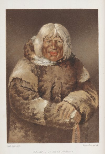 Portret van een Eskimo, uitgegeven 1859 door Paul Kane