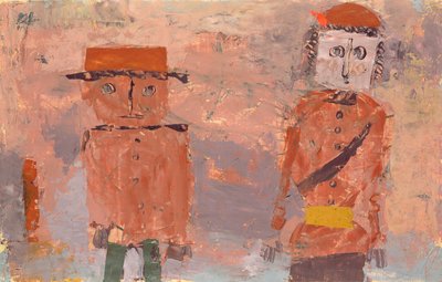 Een bruid en bruidegom in de herfst van hun leven door Paul Klee