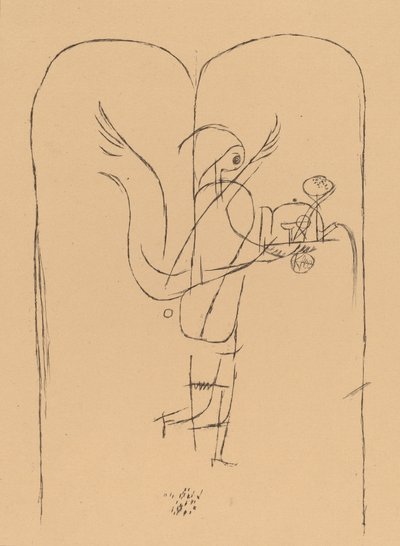Een Genie Serveert een Klein Ontbijt, 1920 door Paul Klee
