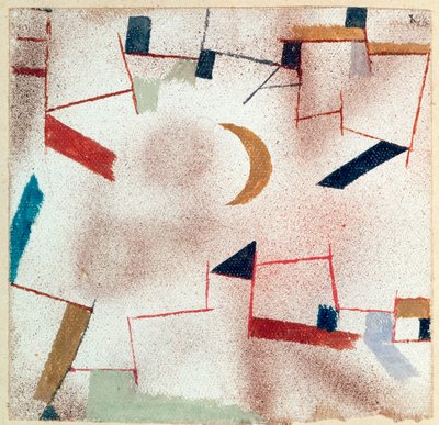 Abstract met halve maan door Paul Klee