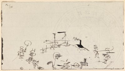 Drukke strand, 1926 door Paul Klee