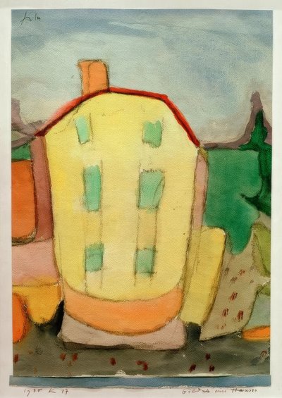 Portret van een huis door Paul Klee