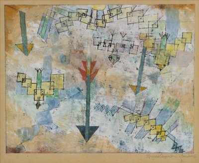 Vogels die Neerstrijken en Pijlen door Paul Klee