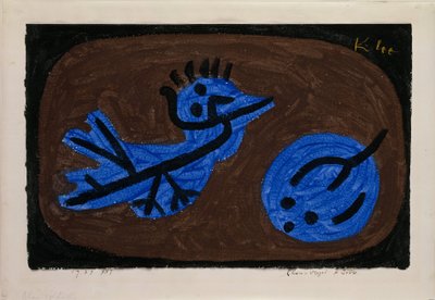 Blauwe vogel-pompoen door Paul Klee