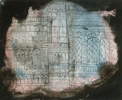 Brandend kasteel door Paul Klee