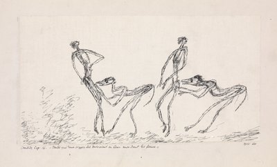Candide, hoofdstuk 16. Terwijl twee apen hen volgden en in hun billen beten, 1911 door Paul Klee